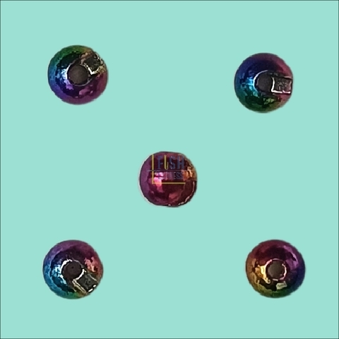 Вольфрамовые головки Anglerfish TUNGSTEN BEADS 4,6мм 0,8г цвет Rainbow (Радуга) Fluo 5шт/уп. Продажа от 5 уп.