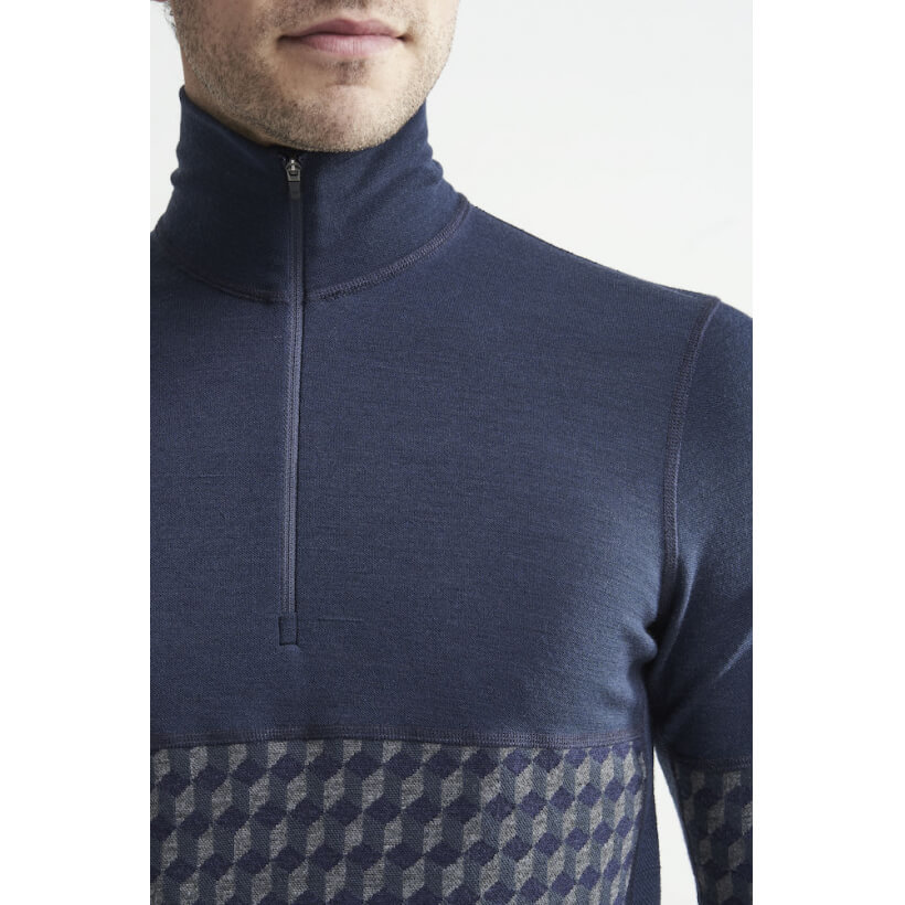 Craft Merino 240 термобелье рубашка c шерстью мужская синяя-серая - 2