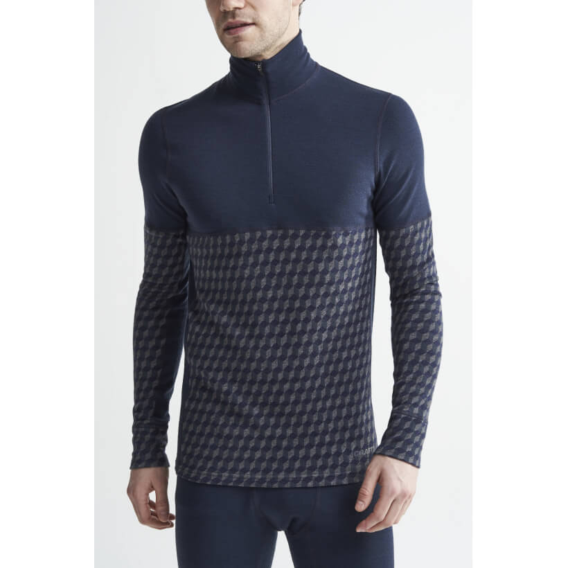 Craft Merino 240 термобелье рубашка c шерстью мужская синяя-серая - 3