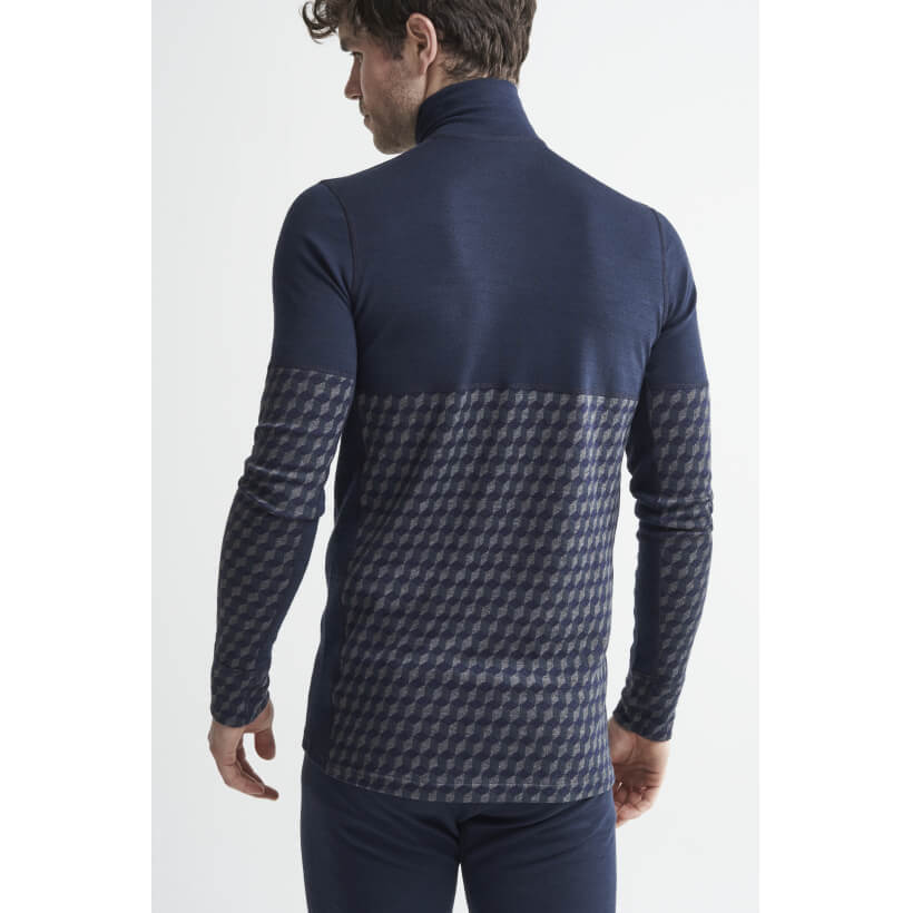 Craft Merino 240 термобелье рубашка c шерстью мужская синяя-серая - 4