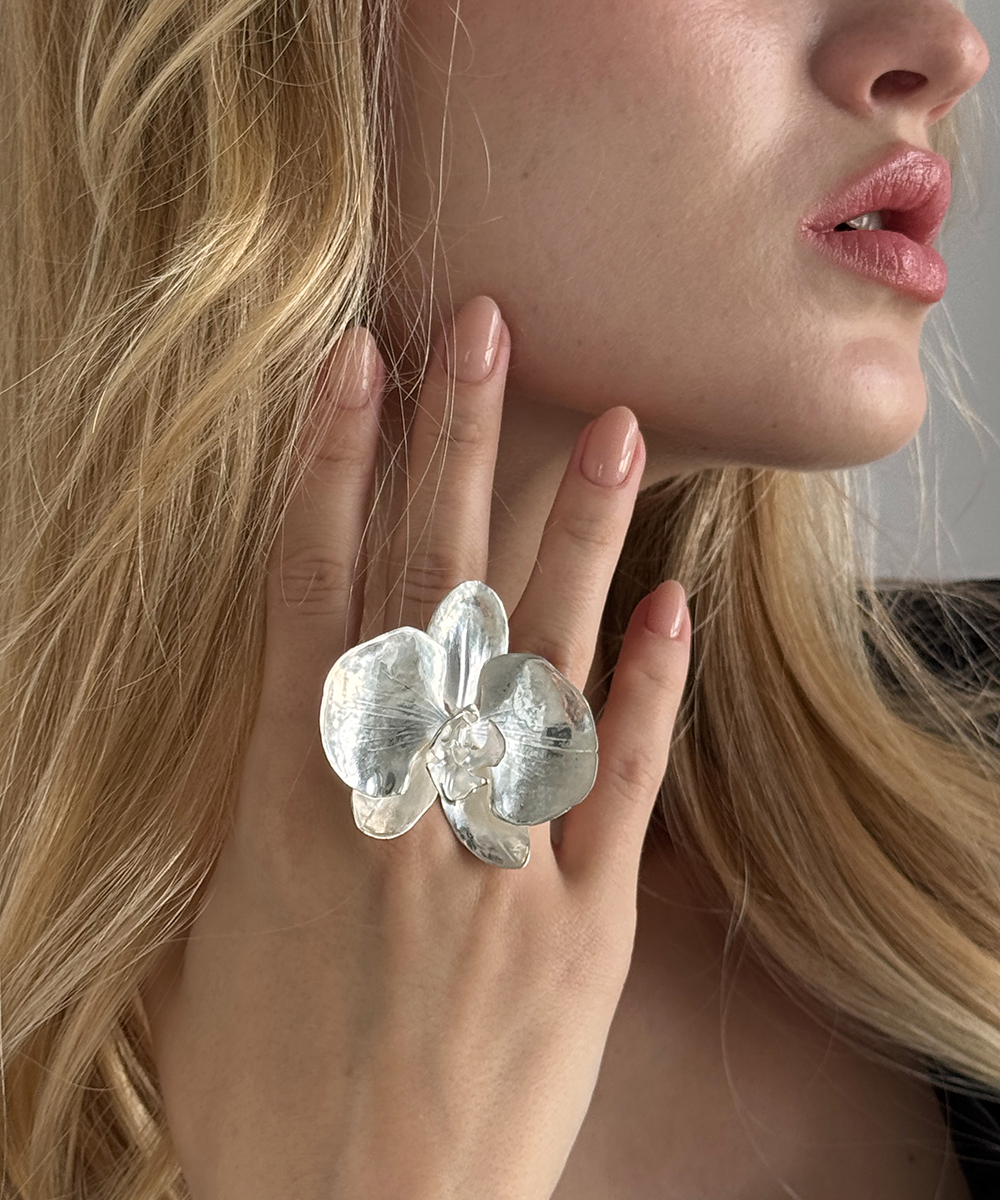 Кольцо Орхидея silver