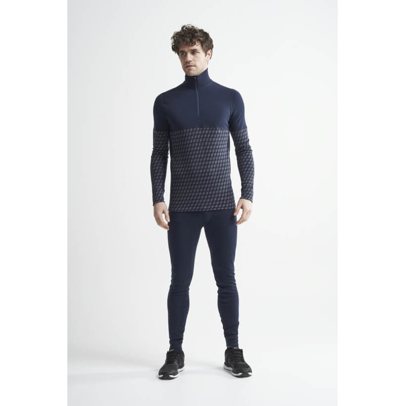 Craft Merino 240 термобелье рубашка c шерстью мужская синяя-серая - 5