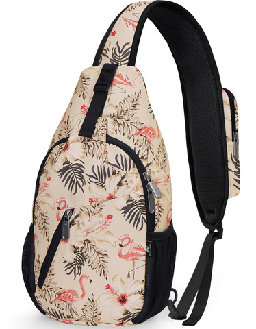 Картинка рюкзак однолямочный Nevo Rhino 8999-1-NW Flamingos - 1
