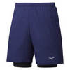 Mizuno Impulse 7.5 2 In 1 Short шорты для бега мужские темно-синие - 1