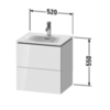 Duravit L-Cube LC630402222 Тумба подвесная под раковину, 2 ящика, 550x520x421мм, цвет White High Gloss