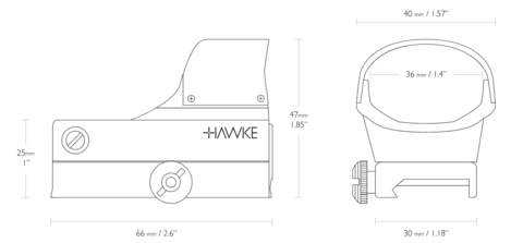 Прицел коллиматорный Hawke Reflex Red Dot Sight Digital Control Large (5 МОА)