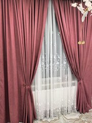 Комплект штор BlessLight Портьеры Канвас 260х100 1 шт. Брусничный