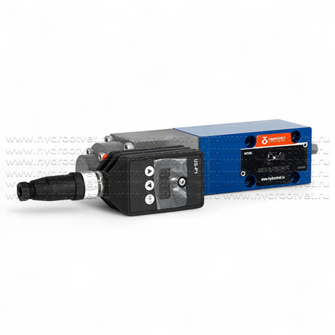 Фото DBEE6-1X/315G24K31C - Пропорциональный предохранительный клапан Ду6 (расход до 15 л/мин), давление регулировки до 315 бар, со встроенным усилителем, монтаж - на плиту