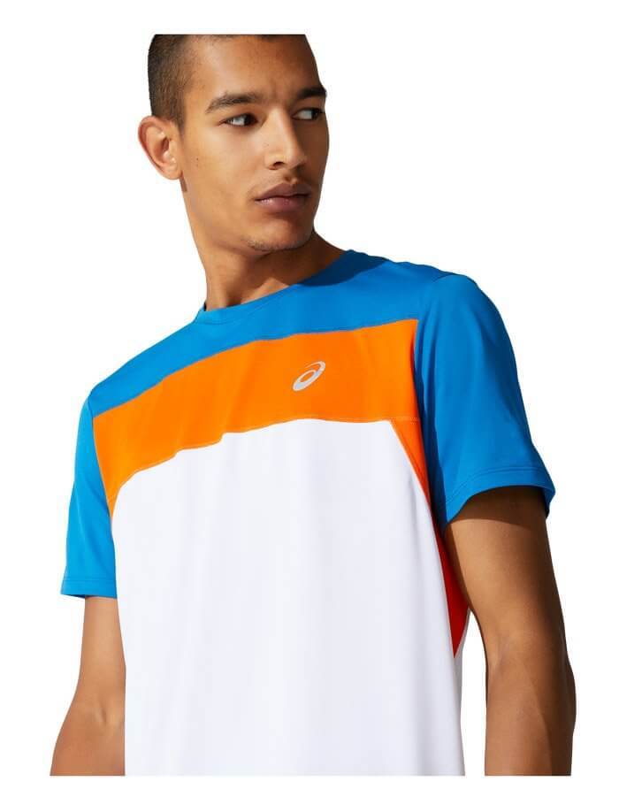 Asics Race Ss Top футболка для бега мужская белая - 4