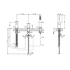 Gessi Rettangolo 20043#299 Смеситель для ванны на 3 отверстия, с переключателем и ручным душем, без излива, цвет: черный