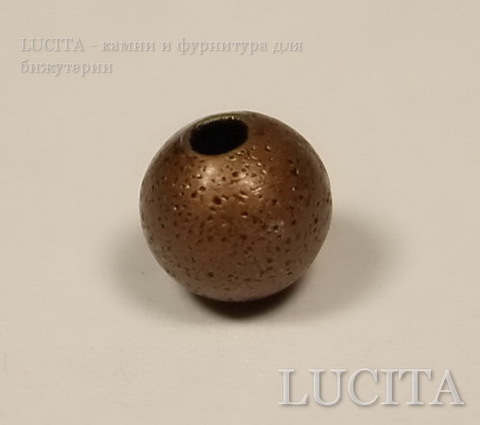 Бусина "Сахарный шарик" 6 мм (цвет - античная медь), 10 штук ()