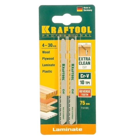 KRAFTOOL T101BR, EU-хвост., по дереву, шаг 2.5 мм, 75 мм, 2 шт, полотна для лобзика (159516-2.5)