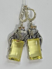 Филин (серьги из серебра)