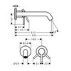 Hansgrohe Tecturis S 73351140 Смеситель для раковины встраиваемый, внешняя часть, цвет: шлифованная бронза