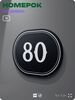 Номерок на дверь квартиры 80, для кабинета, офиса, шильдик 9 х 7 см, черный, Айдентика Технолоджи