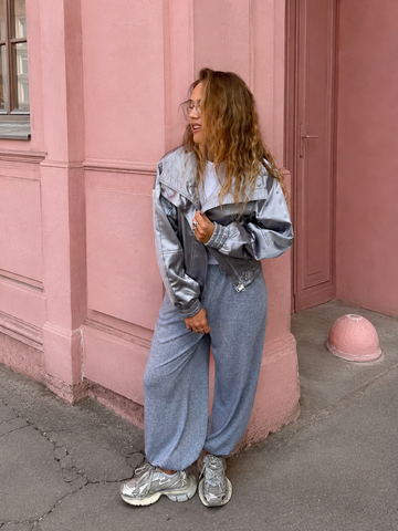 Бомбер Mina серебро