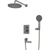 BelBagno DEL2.0-VDSET-GM Душевой комплект встраиваемый с изливом (смеситель встраив.,верхний душ, ручной душ со шлангом и держателем), оружейная сталь