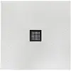 BelBagno TRAY-MR-UNO-A-90-35-W-NO Поддон из искусственного мрамора в комплекте с сифоном с чёрной матовой декоративной накладкой