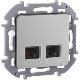 Розетка компьютерная двойная RJ45 категория 5e UTP - Legrand Inspiria - алюминий — фото 3