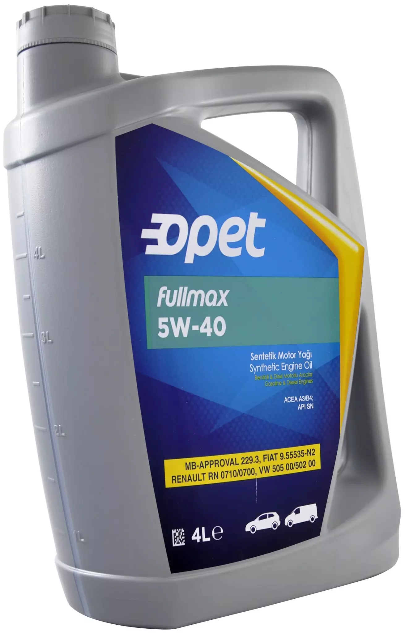 Синтетическое моторное масло OPET Fullmax 5W-40 SN 4л