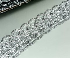 Тесьма люрекс, ш. 3,5 см, серебро