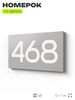 Номер на дверь 468, табличка на дверь для офиса, квартиры, кабинета, аудитории, склада, серая 120х70 мм, Айдентика Технолоджи