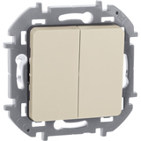 Выключатель двухклавишный - Legrand Inspiria - 10АХ 250В безвинтовые зажимы - слоновая кость — фото 3