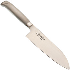 Фото Кухонный Шеф нож Сантоку Tojiro Fuji Cutlery Narihira FC-61, сталь Mo-V, рукоять нержавеющая сталь, серый