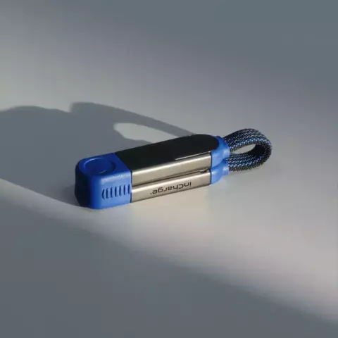 Зарядный кабель-брелок 6-в-1 Rolling Square inCharge X, Sapphire Blue (14,5 см) до 100Вт