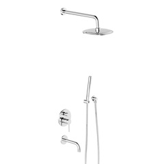 Damixa 936510000 Scandinavian Pure встраиваемая душевая система с ванно-душевым смесителем и изливом, хром фото
