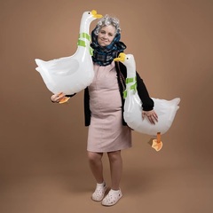 Шар К Ходячая фигура, Гусь в зеленом шарфе, Белый (полимерная пленка), 34