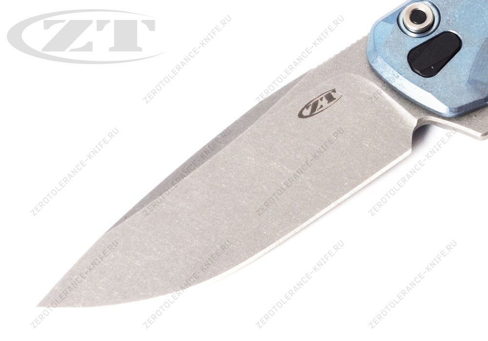 Нож Zero Tolerance 0044BLU S90V Button Lock Flipper - фотография 