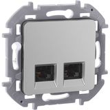 Розетка компьютерная двойная RJ45 категория 5e UTP - Legrand Inspiria - алюминий — фото 10
