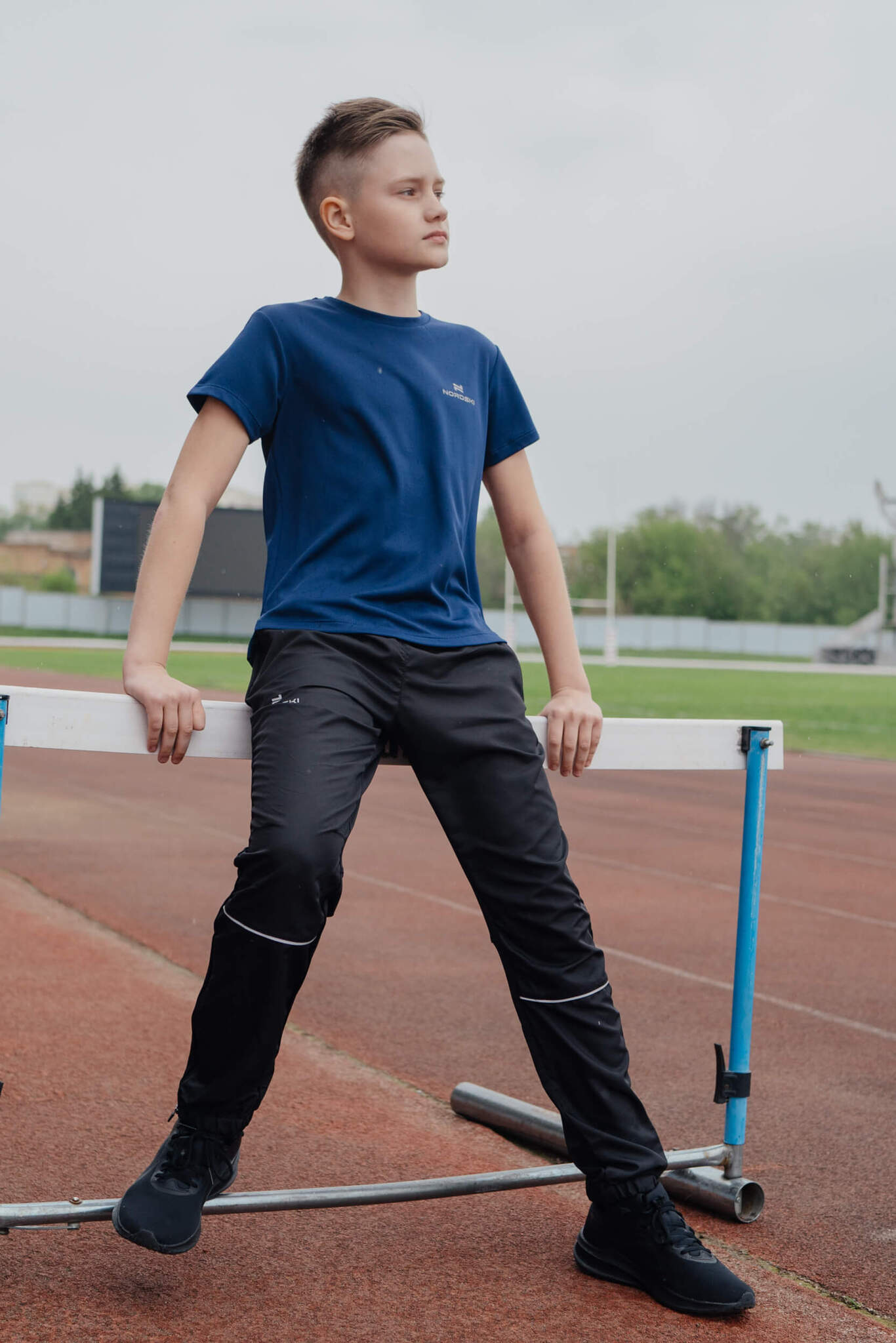 Детская спортивная футболка Nordski Jr Run темно-синяя - 12