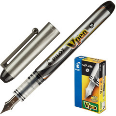 Ручка перьевая одноразовая Pilot SVP-4M V-Pen цвет чернил черный цвет корпуса серый