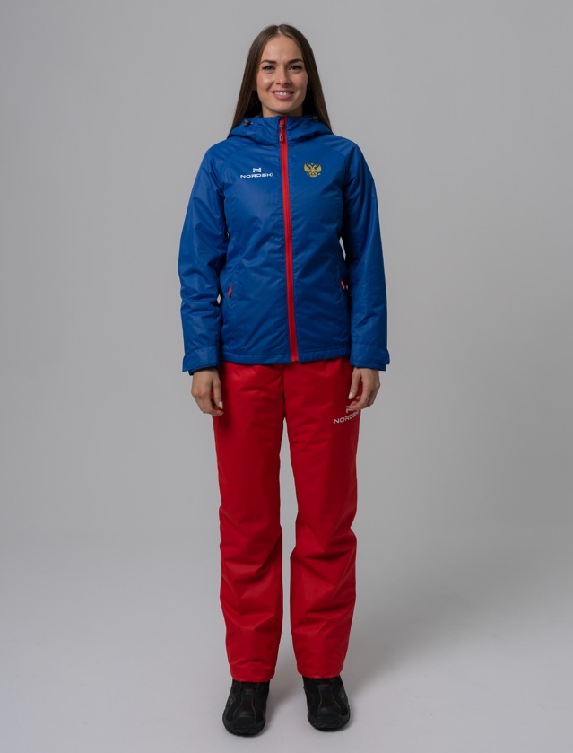 Nordski Light Patriot утепленный ветрозащитный костюм женский red