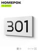 Номер на дверь 301, табличка на дверь для офиса, квартиры, кабинета, аудитории, склада, белая 120х70 мм, Айдентика Технолоджи