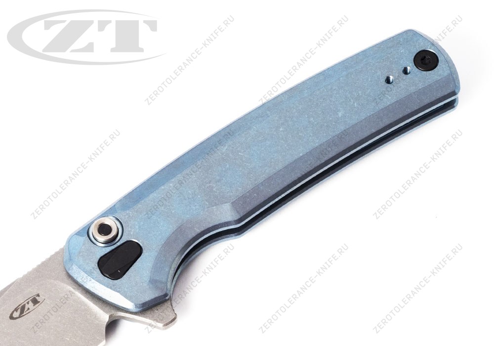 Нож Zero Tolerance 0044BLU S90V Button Lock Flipper - фотография 