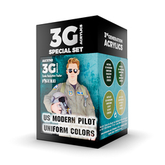 Набор красок AK interactive US Modern Pilot Uniform Colors Set 3G, 4 краски