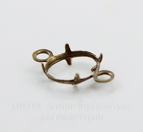 Сеттинг - основа - коннектор (1-1) для страза 6 мм (оксид латуни)