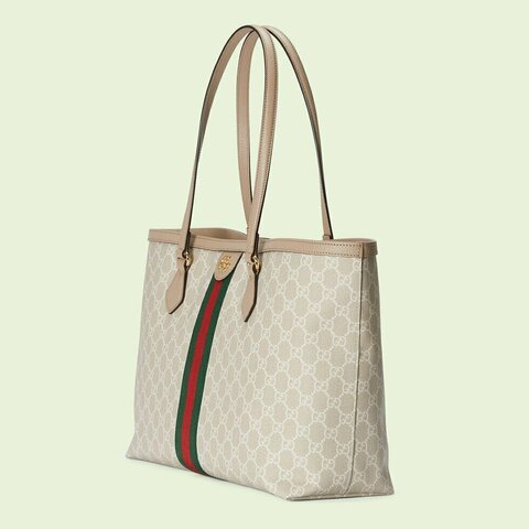 Сумка-тоут Gucci Ophidia GG среднего размера кремовый