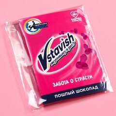 Шоколад розовый на открытке «Вкусняшку в рот», 1 шт. х 3,6 г.