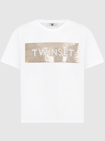 TWINSET Футболка, декорированная пайетками