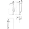 Boheme 129-SGM-MR-GR Смеситель STICK напольный SHINE GUN METAL MRAMOR GREY