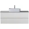 BelBagno KRAFT-1200-2C-SO-BO База под раковину подвесная с фрезерованными ручками по всей длине фасада с двумя выкатн. ящ., Bianco Opaco,1200x455x500