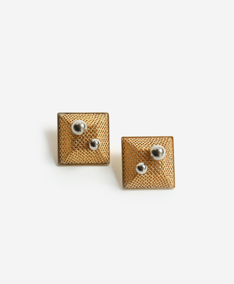 Серьги Cube золотистые
