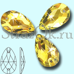 Стразы пришивные Drop Citrine, Капля Цитрин ярко-желтый купить оптом на StrazOK.ru