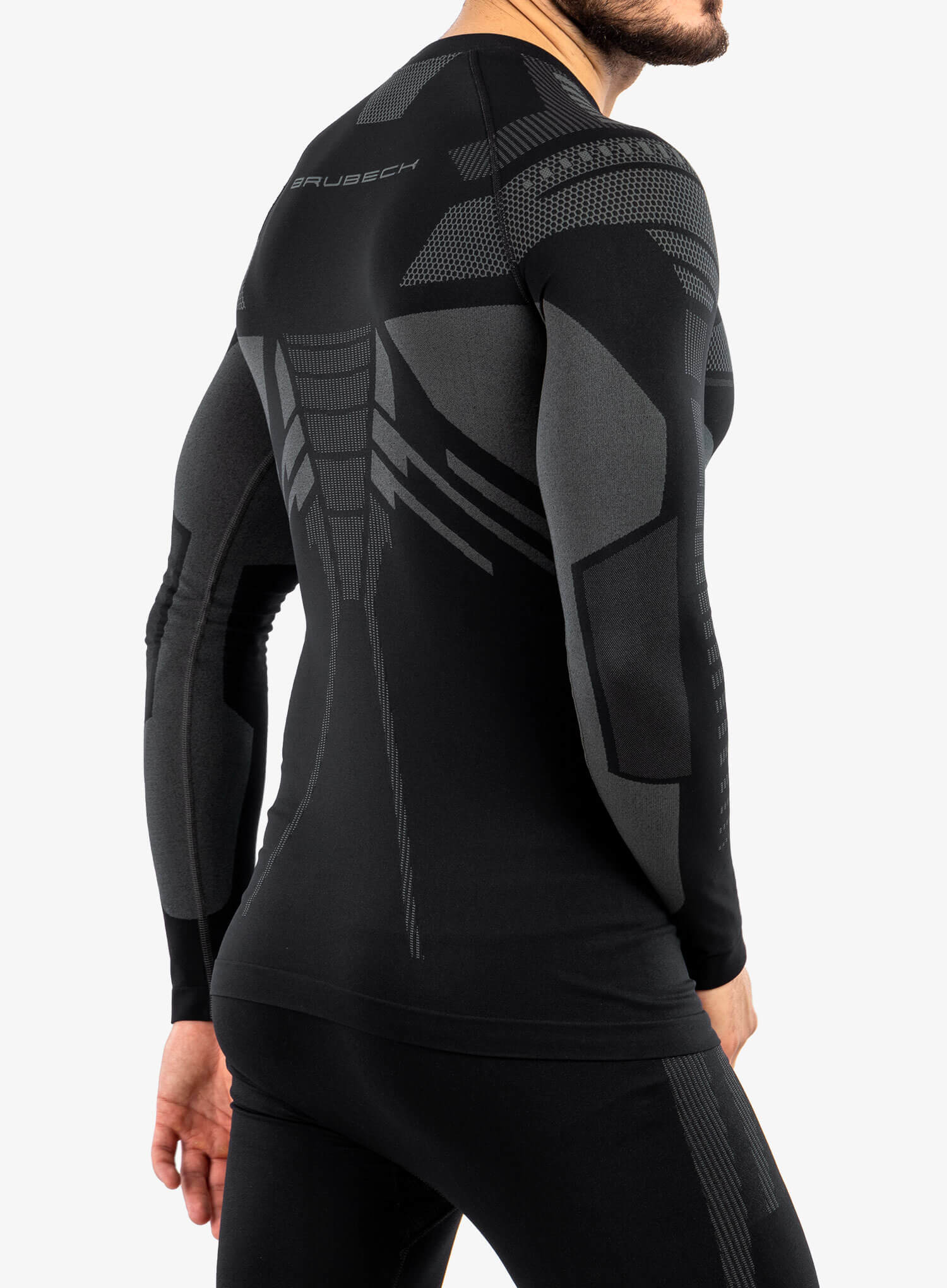 Мужской термолонгслив Brubeck Dry black-graphite - 6