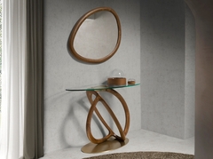 Консоль 3246/CON16171 из закаленного стекла и ореха