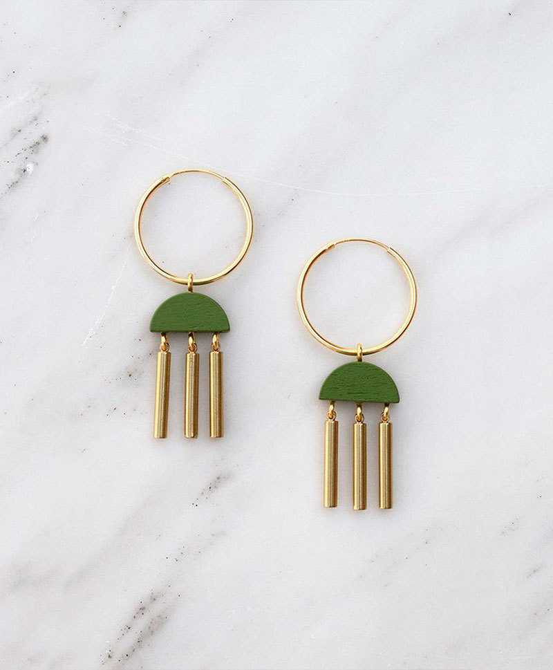 Серьги Dusk Hoops Fern